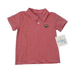 NWT Itsy Bitsy Size 18M Red Stripe Football Polo